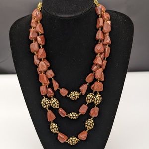 Multi Layered Necklace  and earrings set one of a kind